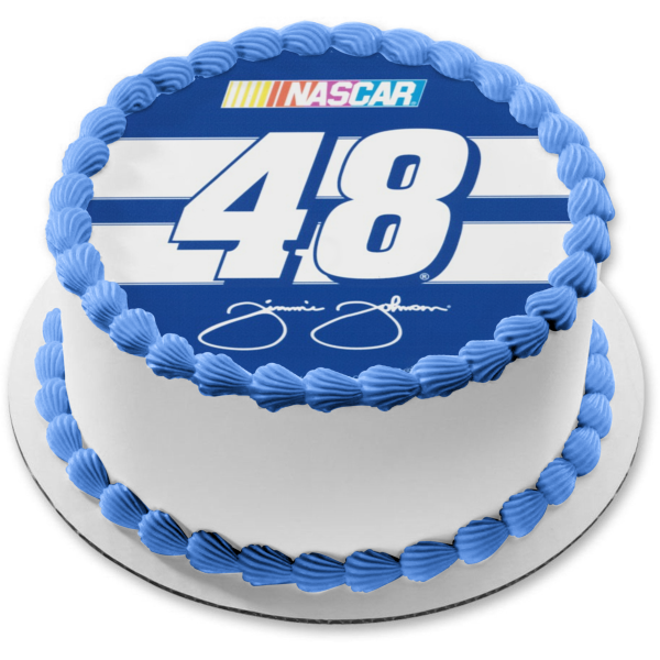 Nascar Jimmie Johnson 48 Logo Edible Cake Topper Image ABPID05318