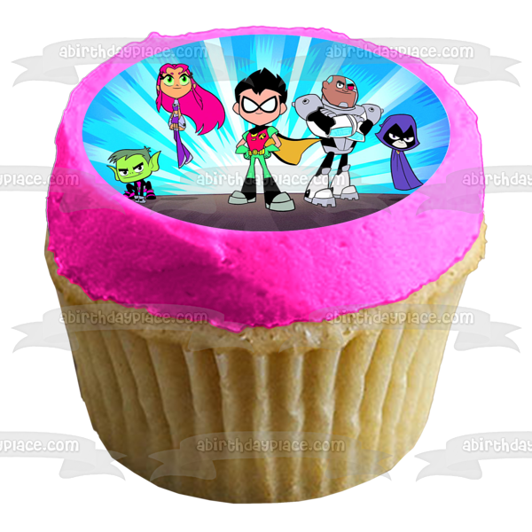 Imagen comestible para tarta de Teen Titans Go Beast Boy Starfire Robin Cyborg Raven ABPID03557 