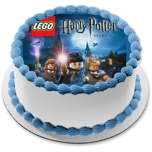 Adorno comestible para tarta LEGO Harry Potter Hermione Granger y Ron Weasley Imagen ABPID05431 