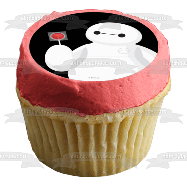 Big Hero 6 Baymax with a Lollipop Edible Cake Topper Image ABPID03631