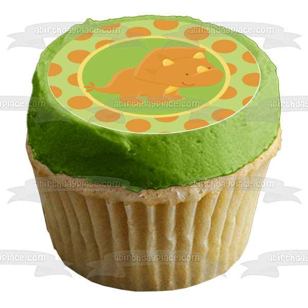 Imagen comestible para tarta con diseño de dinosaurio rugido de bebé Triceratops ABPID05503 