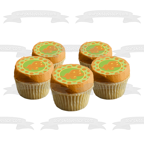 Imagen comestible para tarta con diseño de dinosaurio rugido de bebé Triceratops ABPID05503 