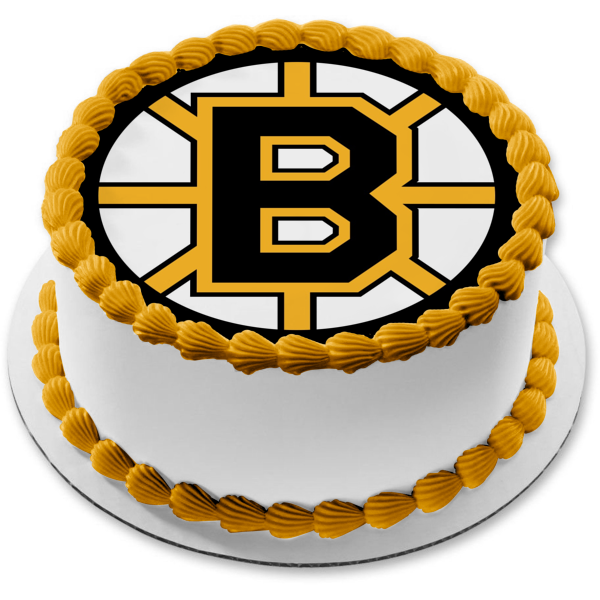 Imagen de decoración comestible para tarta con el logotipo principal de los Boston Bruins de la NHL ABPID05173 