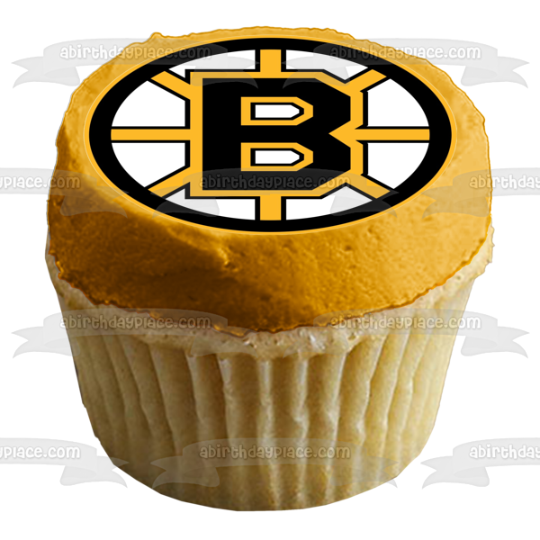 Imagen de decoración comestible para tarta con el logotipo principal de los Boston Bruins de la NHL ABPID05173 