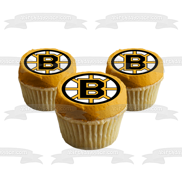 Imagen de decoración comestible para tarta con el logotipo principal de los Boston Bruins de la NHL ABPID05173 