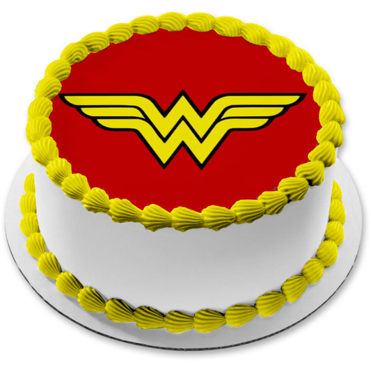 Imagen comestible para decoración de tarta con el logotipo de Wonder Woman ABPID05784 