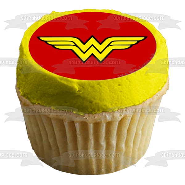 Imagen comestible para decoración de tarta con el logotipo de Wonder Woman ABPID05784 