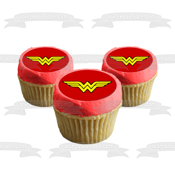 Imagen comestible para decoración de tarta con el logotipo de Wonder Woman ABPID05784 