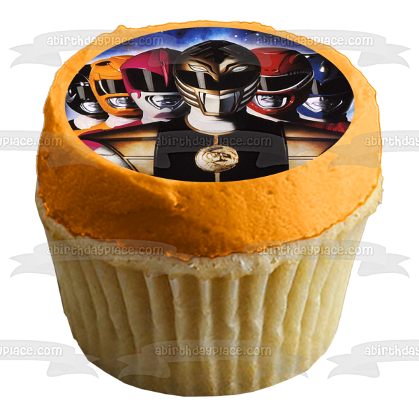 Power Rangers Mega Force Yellow Ranger Black Ranger Brown Ranger Red Ranger Pink Ranger Blue Ranger Edible Cake Topper Image ABPID27491