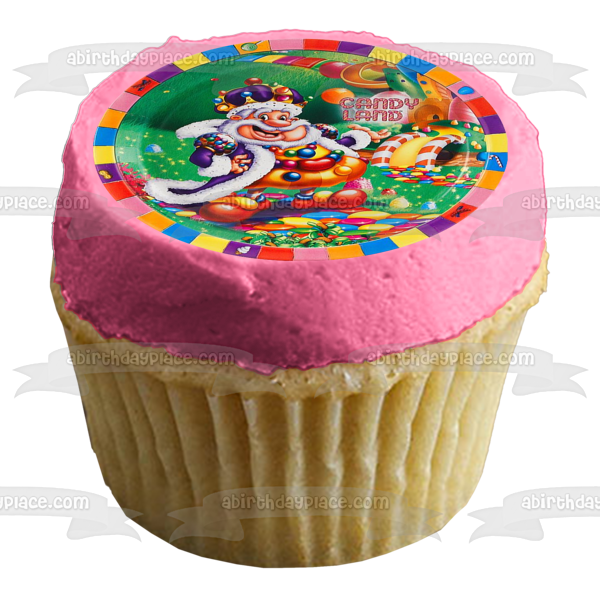 Candy Land King Kandy and a Candy Castle Edible Cake Topper Image ABPID04089