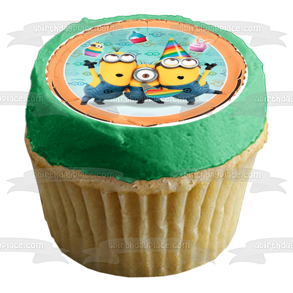 Minions Despicable Me Illumination Stuart Dave y Kevin Edible Cake Topper Imagen ABPID04240 