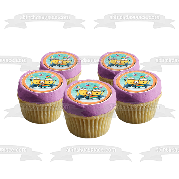 Minions Despicable Me Illumination Stuart Dave y Kevin Edible Cake Topper Imagen ABPID04240 