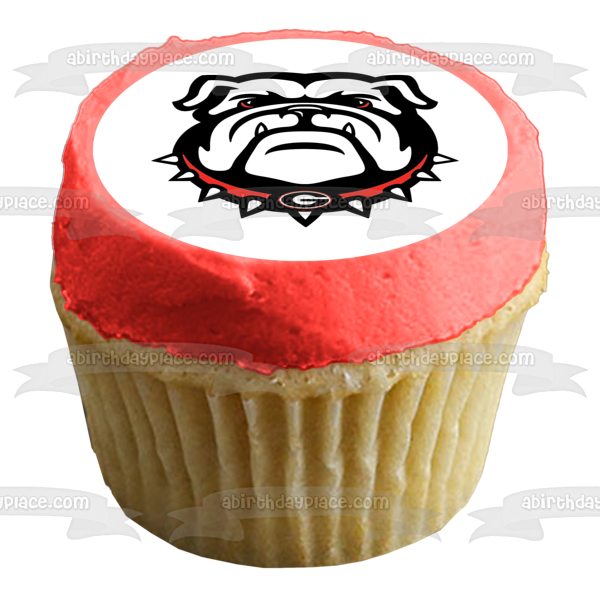 Georgia Bulldogs Logo NCAA Sports Edible Cake Topper Image ABPID27523 A Birthday Place