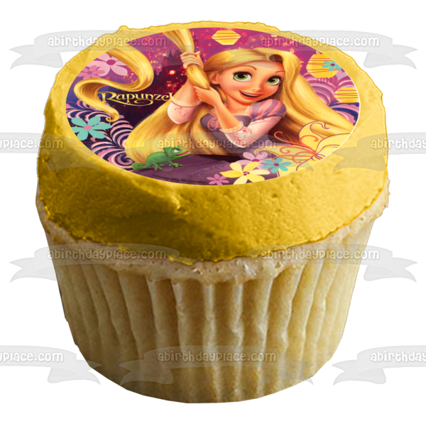 Adorno comestible para tarta de Rapunzel y Pascal enredados, imagen ABPID07102 