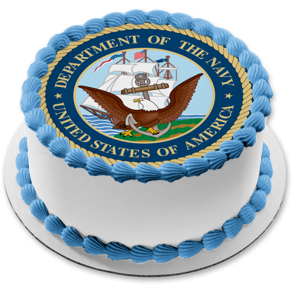 Logotipo del Departamento de la Marina de los Estados Unidos de América, águila y ancla, adorno comestible para tarta, imagen ABPID07661 