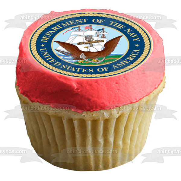 Logotipo del Departamento de la Marina de los Estados Unidos de América, águila y ancla, adorno comestible para tarta, imagen ABPID07661 