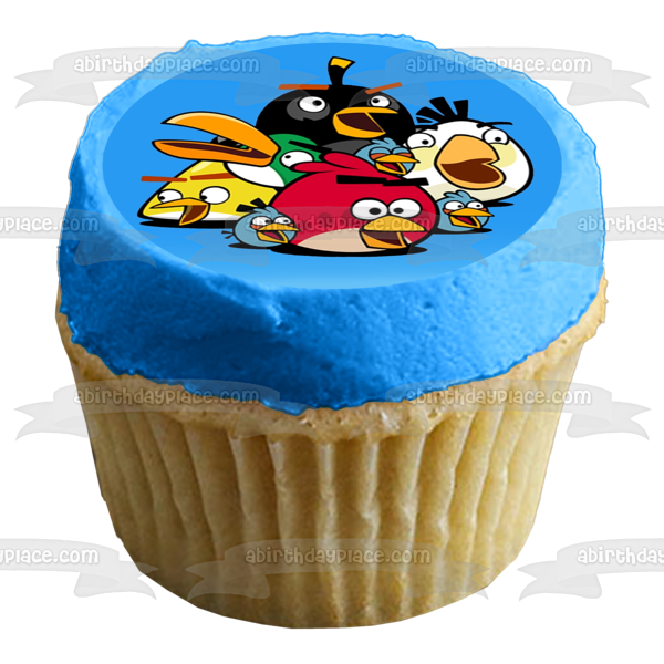 Angry Birds Logo Terrance the Blues Chuck Bomb Matilda and Hal Edible Cake Topper Image ABPID07504