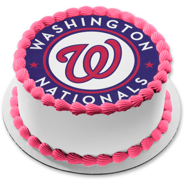 Imagen comestible para tarta con logotipo de los Washington Nationals de la MLB de la Liga Mayor de Béisbol ABPID08010 