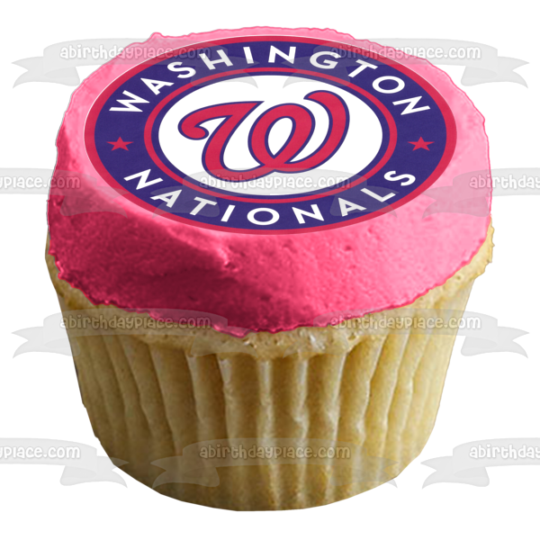 Imagen comestible para tarta con logotipo de los Washington Nationals de la MLB de la Liga Mayor de Béisbol ABPID08010 