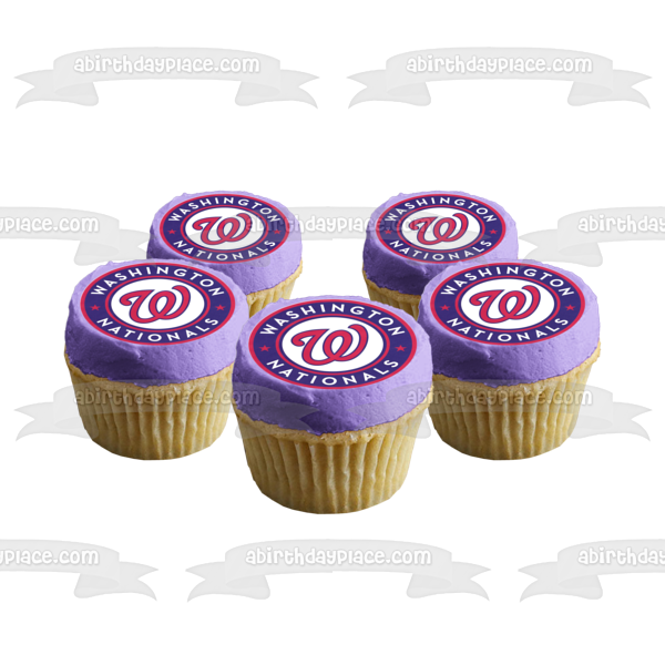 Imagen comestible para tarta con logotipo de los Washington Nationals de la MLB de la Liga Mayor de Béisbol ABPID08010 