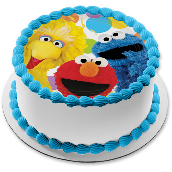 Sesame Street Big Bird Elmo and Cookie Monster Edible Cake Topper Image ABPID08143