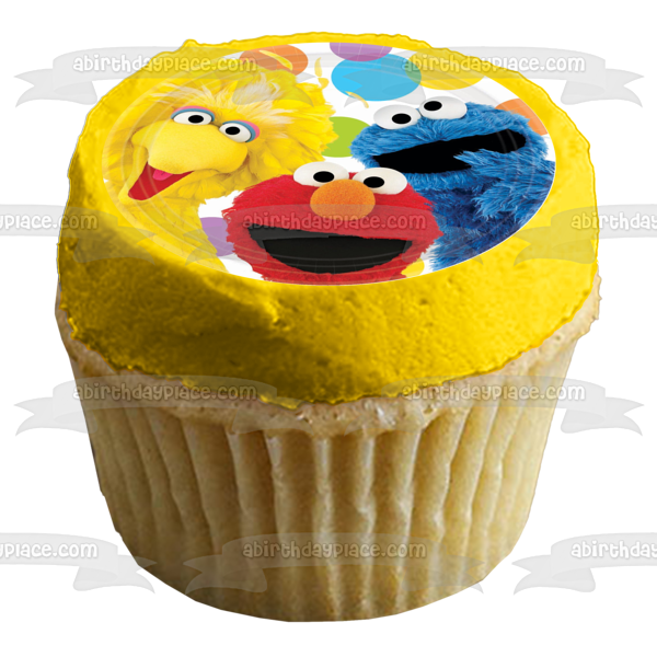 Sesame Street Big Bird Elmo and Cookie Monster Edible Cake Topper Image ABPID08143