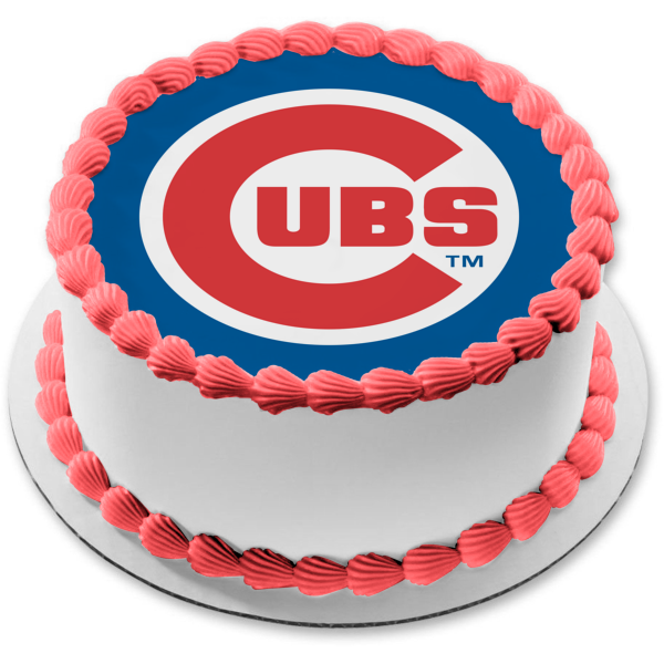 Imagen comestible para tarta con logotipo de los Cachorros de Chicago, MLB, Liga Mayor de Béisbol, ABPID08270 