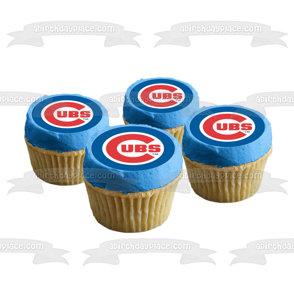 Imagen comestible para tarta con logotipo de los Cachorros de Chicago, MLB, Liga Mayor de Béisbol, ABPID08270 