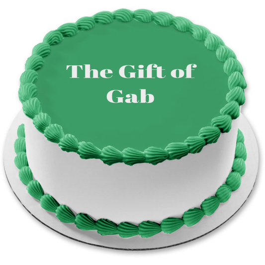 Imagen comestible para decoración de tarta con fondo verde del regalo de Gab ABPID09570 