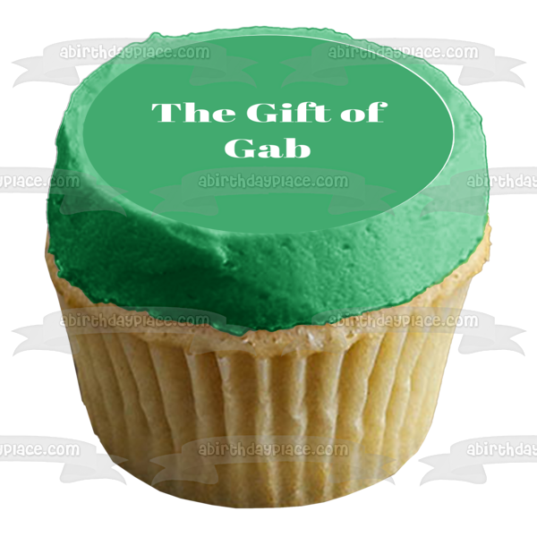 Imagen comestible para decoración de tarta con fondo verde del regalo de Gab ABPID09570 