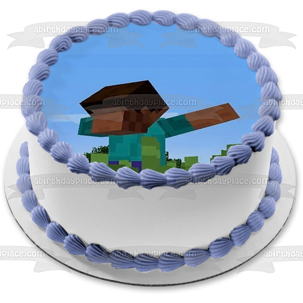 Imagen comestible para decoración de tarta de Minecraft Steve Dabbing ABPID51125 