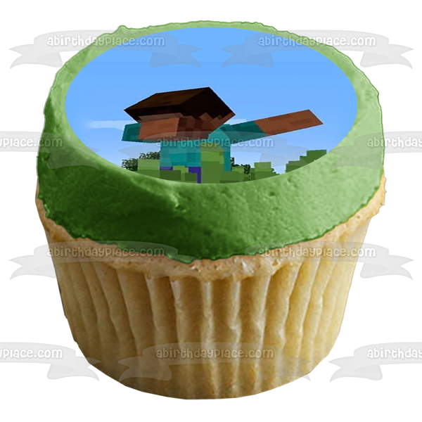 Imagen comestible para decoración de tarta de Minecraft Steve Dabbing ABPID51125 