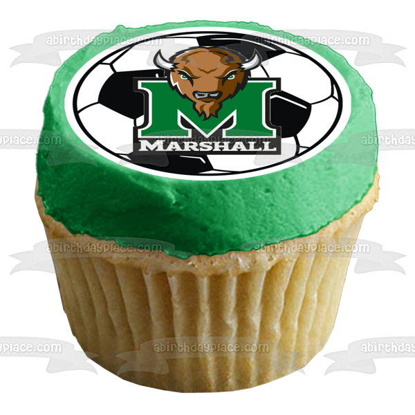 Marshall University Soccer Logo NCAA Edible Cake Topper Image ABPID10273