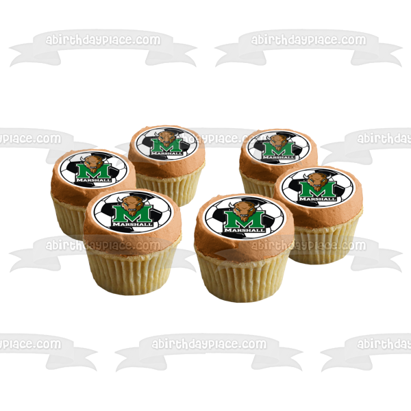 Imagen comestible para tarta con logotipo de la Universidad Marshall de fútbol NCAA ABPID10273 