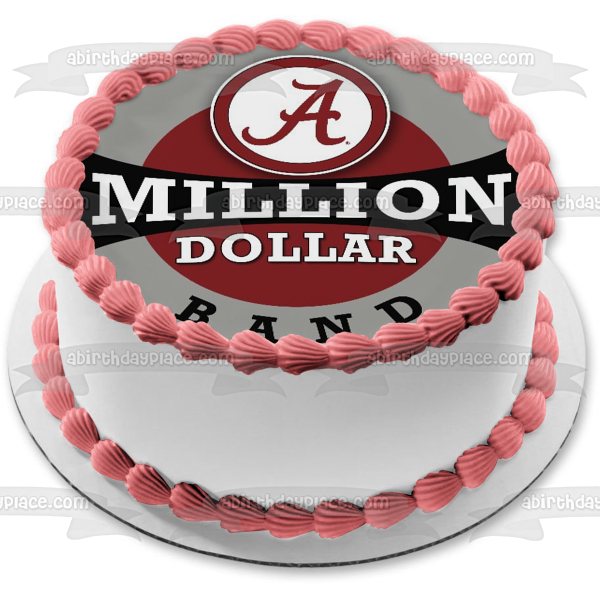 Imagen comestible para decoración de tarta con logotipo de Alabama Crimson Tide Football NCAA Million Dollar Band ABPID11046 