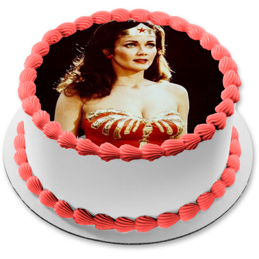 Adorno comestible para tarta de la Liga de la Justicia de DC Comics de Wonder Woman, imagen ABPID11818 