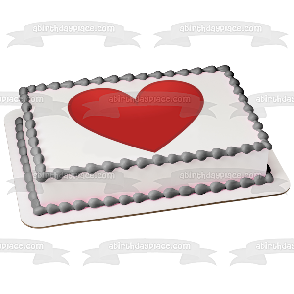 Red Heart Happy Valentine's Day Edible Cake Topper Image ABPID27573