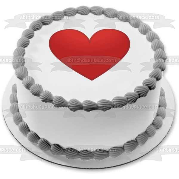 Red Heart Happy Valentine's Day Edible Cake Topper Image ABPID27573