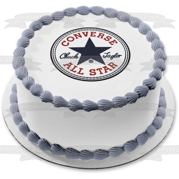 Converse All Star Sneaker Logo Estrella Azul Chuck Taylor Imagen comestible para decoración de tarta ABPID27724 