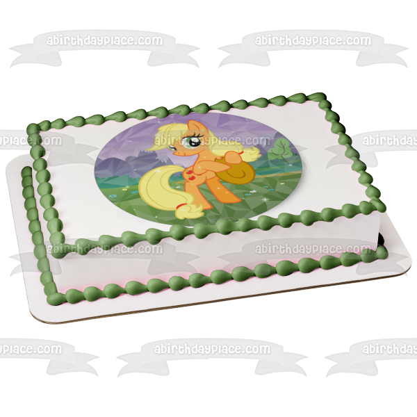 My Little Pony Applejack Trees Flowers Edible Cake Topper Image ABPID27595