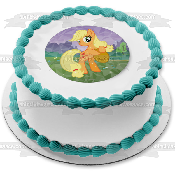 My Little Pony Applejack Trees Flowers Edible Cake Topper Image ABPID27595