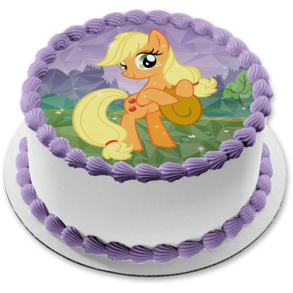 My Little Pony Applejack Trees Flowers Edible Cake Topper Image ABPID27595