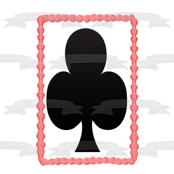 Playing Card Suit Black Club Edible Cake Topper Image ABPID27611