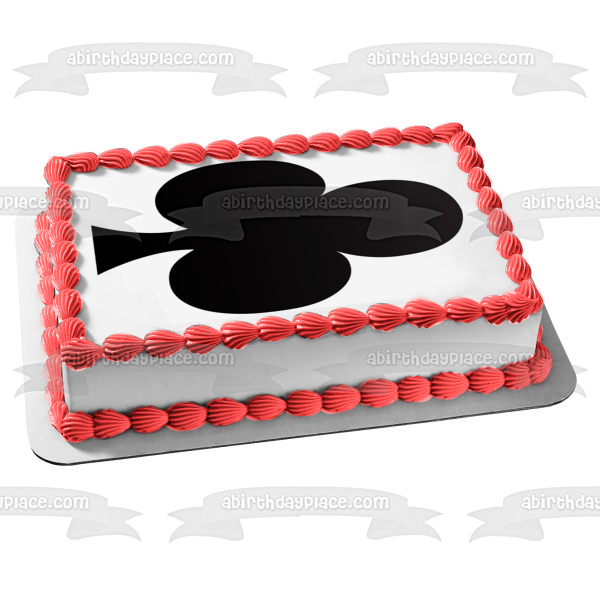 Playing Card Suit Black Club Edible Cake Topper Image ABPID27611