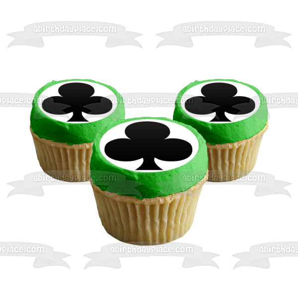 Playing Card Suit Black Club Edible Cake Topper Image ABPID27611