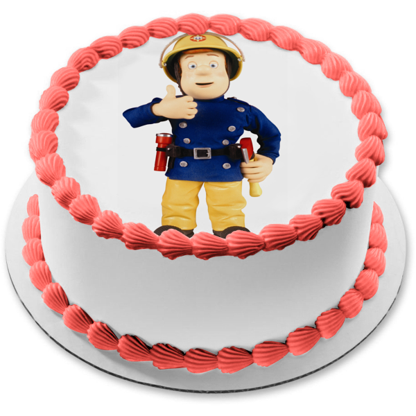 Imagen comestible para decoración de tarta con el pulgar hacia arriba del bombero Sam ABPID12052 