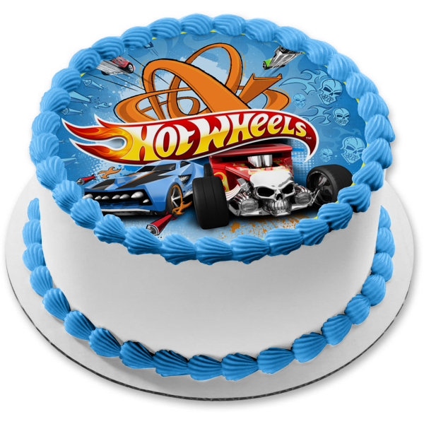 Hot Wheels Red Race Car Skull Edible Cake Topper Image ABPID12109 – A ...