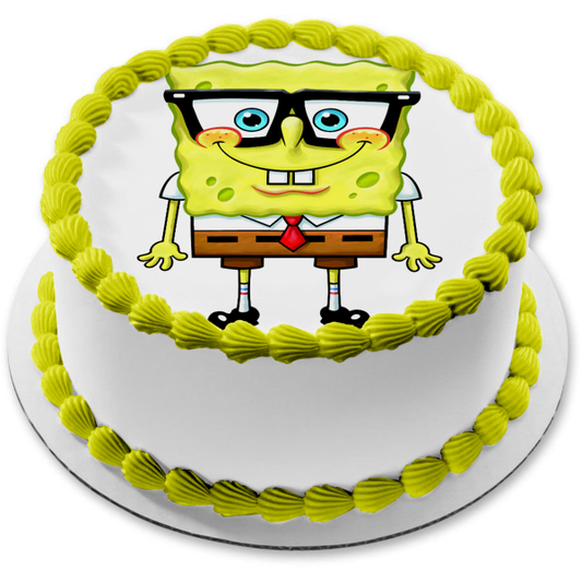 Adorno comestible para tarta de Bob Esponja con gafas, imagen ABPID12430 