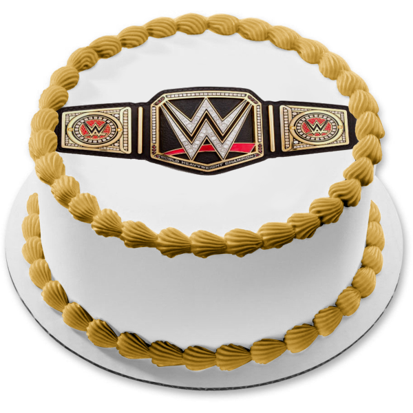 WWE World Wrestling Entertainment Belt Edible Cake Topper Image ABPID12472