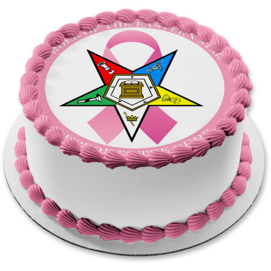 Order of the Eastern Star Supports the Cure for Breast Cancer Edible Cake Topper Image ABPID12985